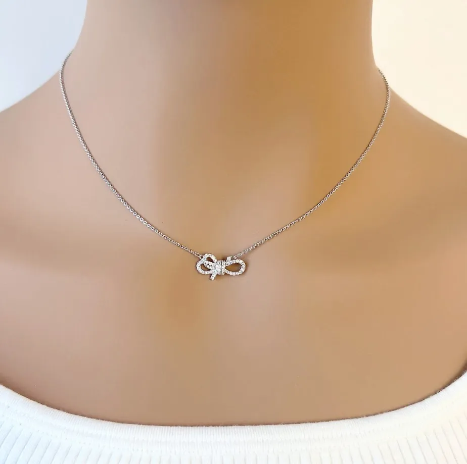 Ribbon Cubic Zirconia Necklace