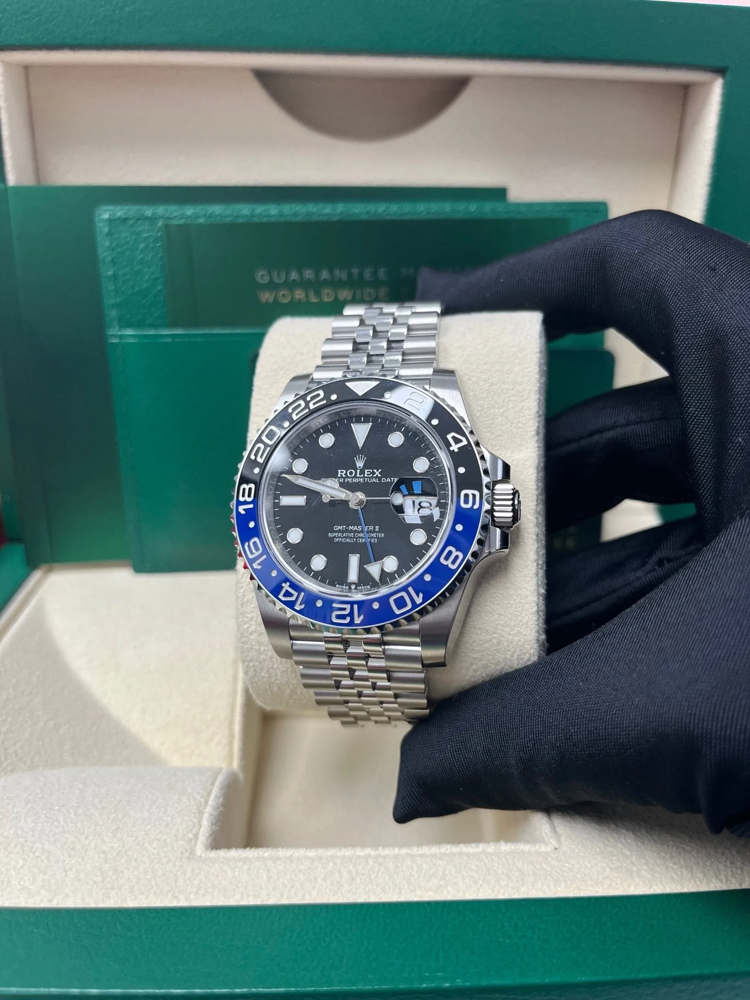 Rolex GMT-Master II "The Batman" Stainless Steel Black and Blue Cerachrom Jubilee (Ref# 126710BLNR)