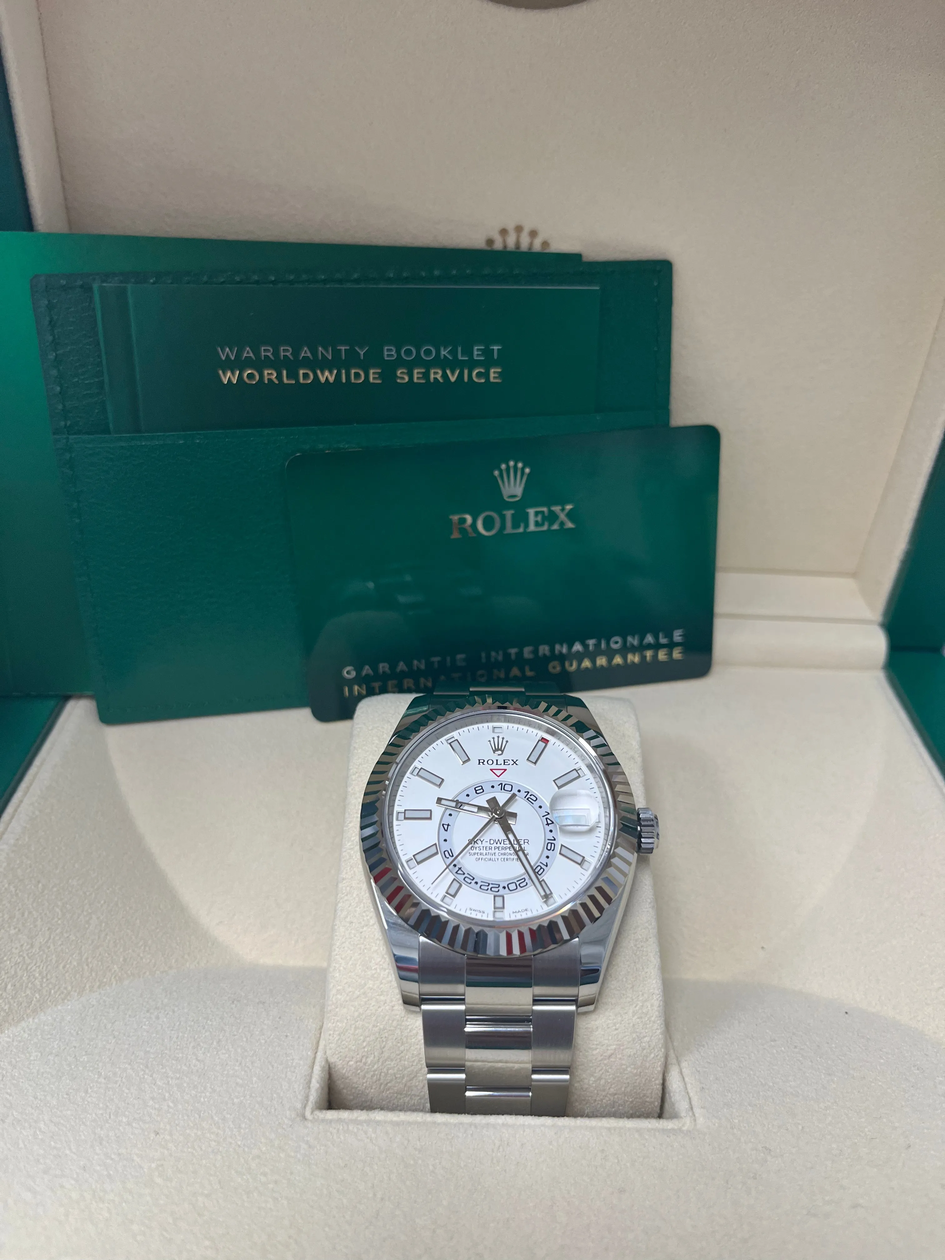 Rolex Sky-Dweller White Rolesor White Index Dial Oyster Bracelet (Ref# 326934)