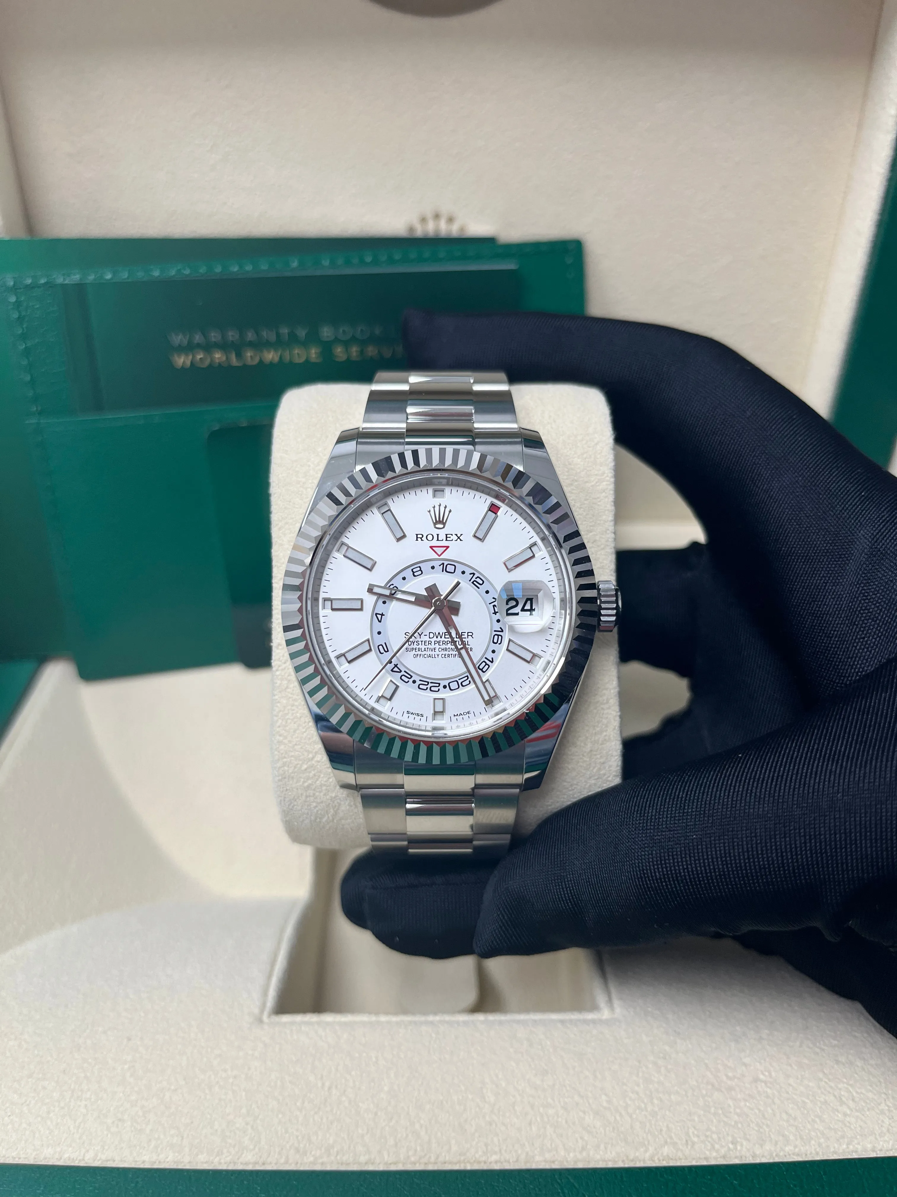 Rolex Sky-Dweller White Rolesor White Index Dial Oyster Bracelet (Ref# 326934)