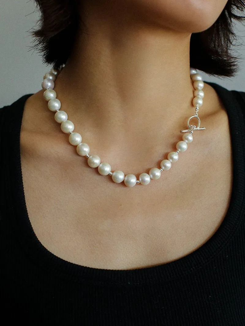 Round Baroque Pearls Beaded Necklace