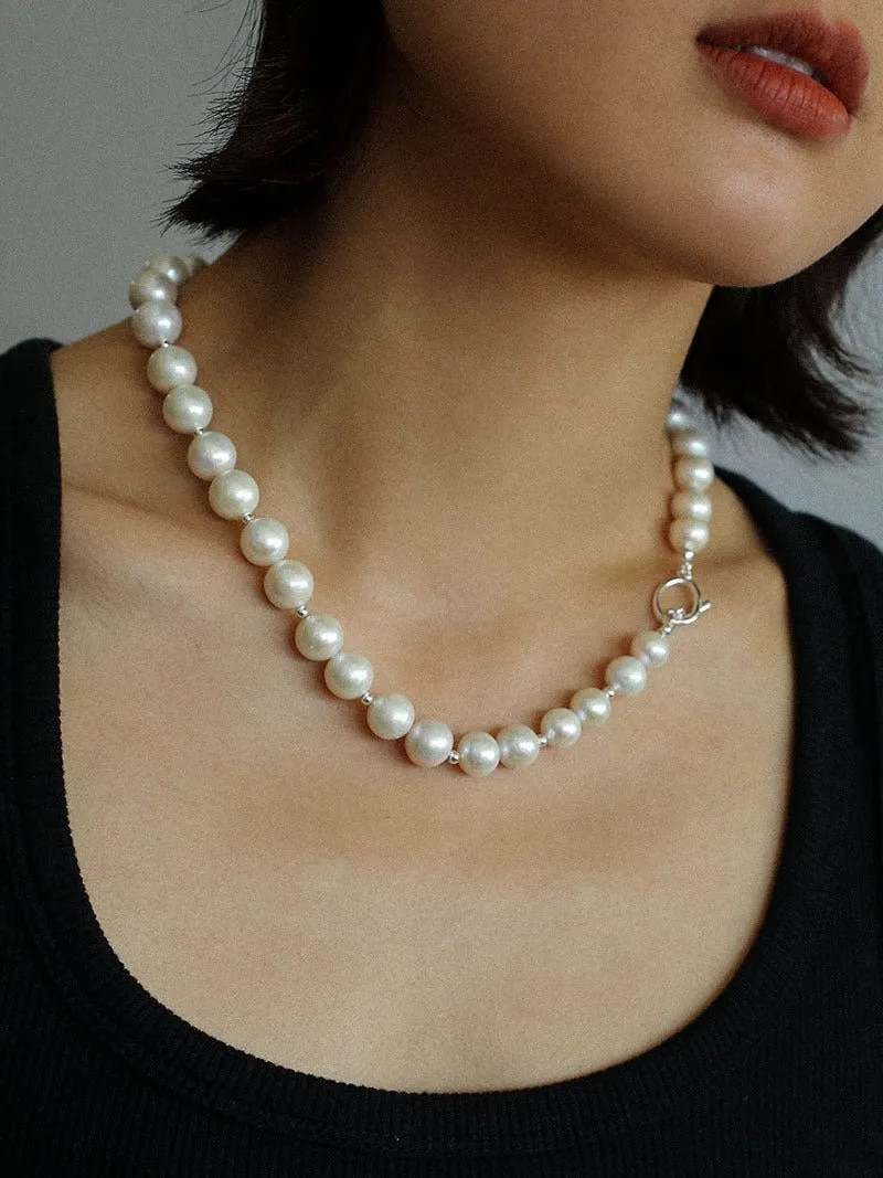 Round Baroque Pearls Beaded Necklace