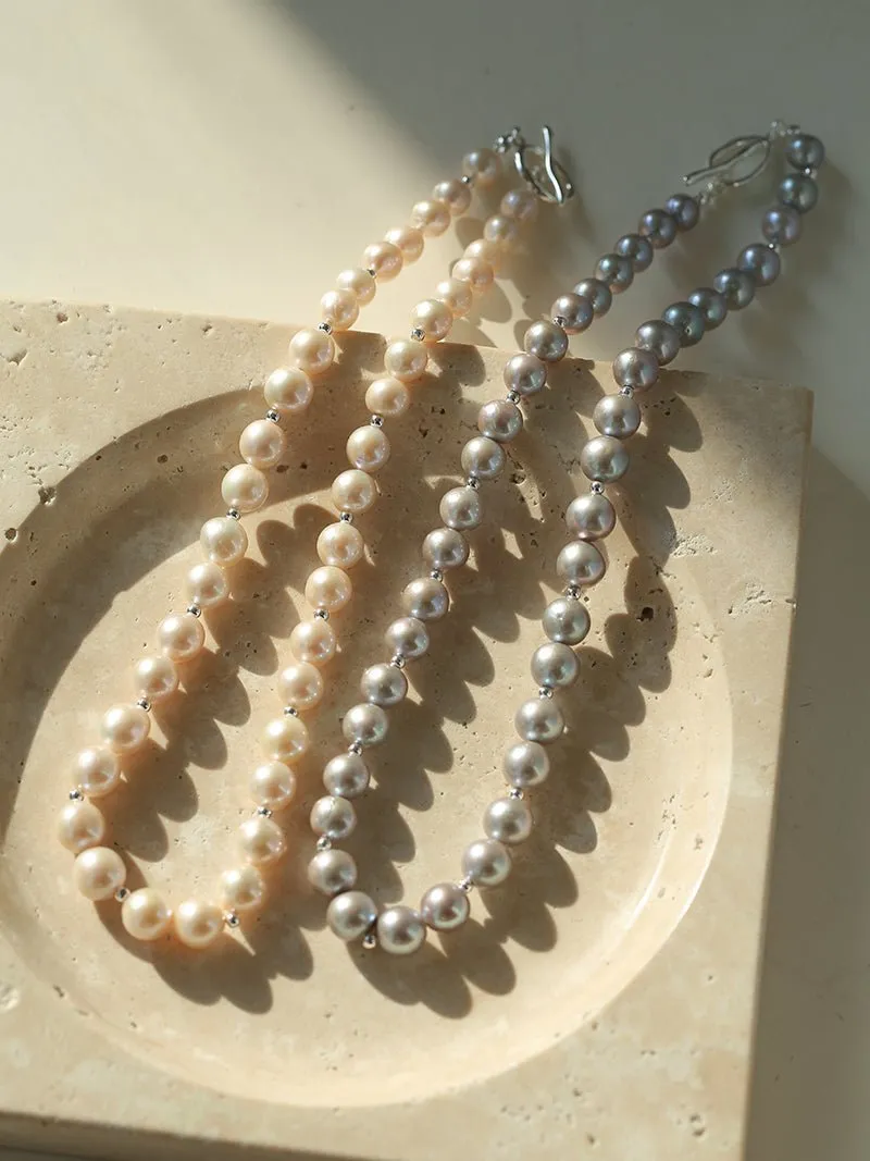 Round Baroque Pearls Beaded Necklace