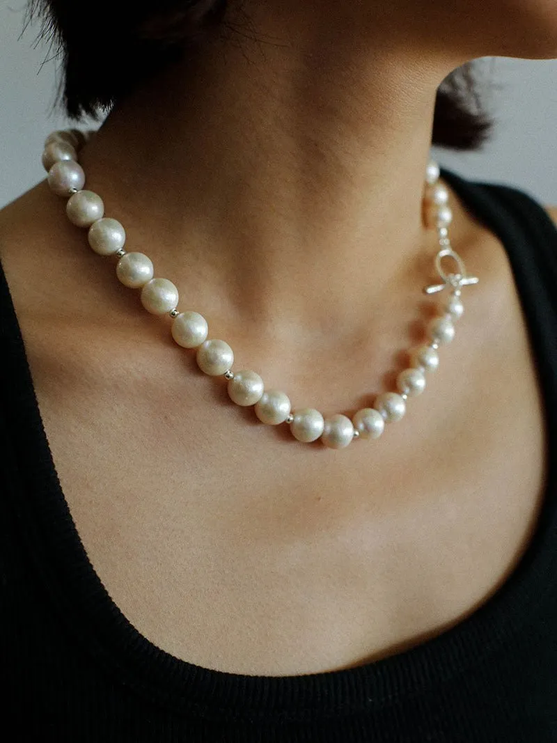 Round Baroque Pearls Beaded Necklace