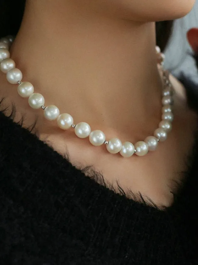 Round Baroque Pearls Beaded Necklace