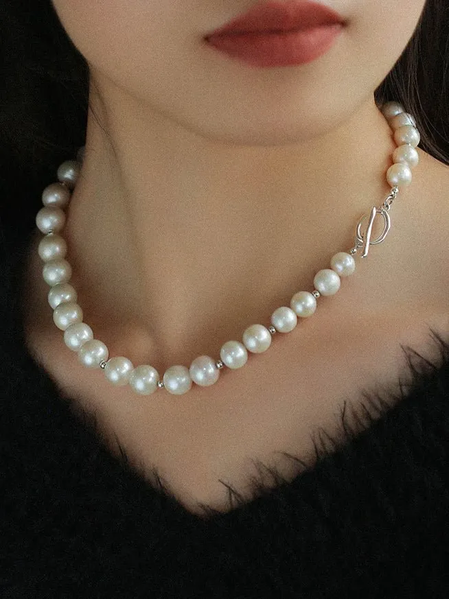 Round Baroque Pearls Beaded Necklace