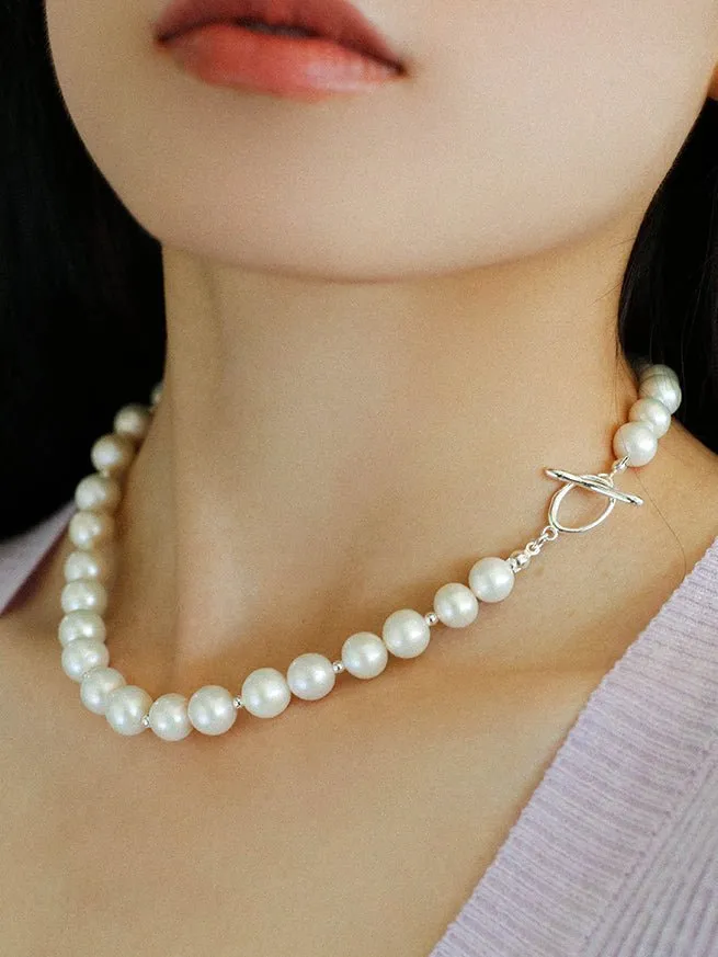 Round Baroque Pearls Beaded Necklace