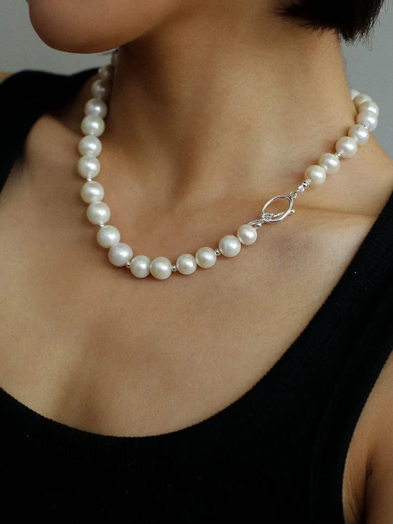 Round Baroque Pearls Beaded Necklace