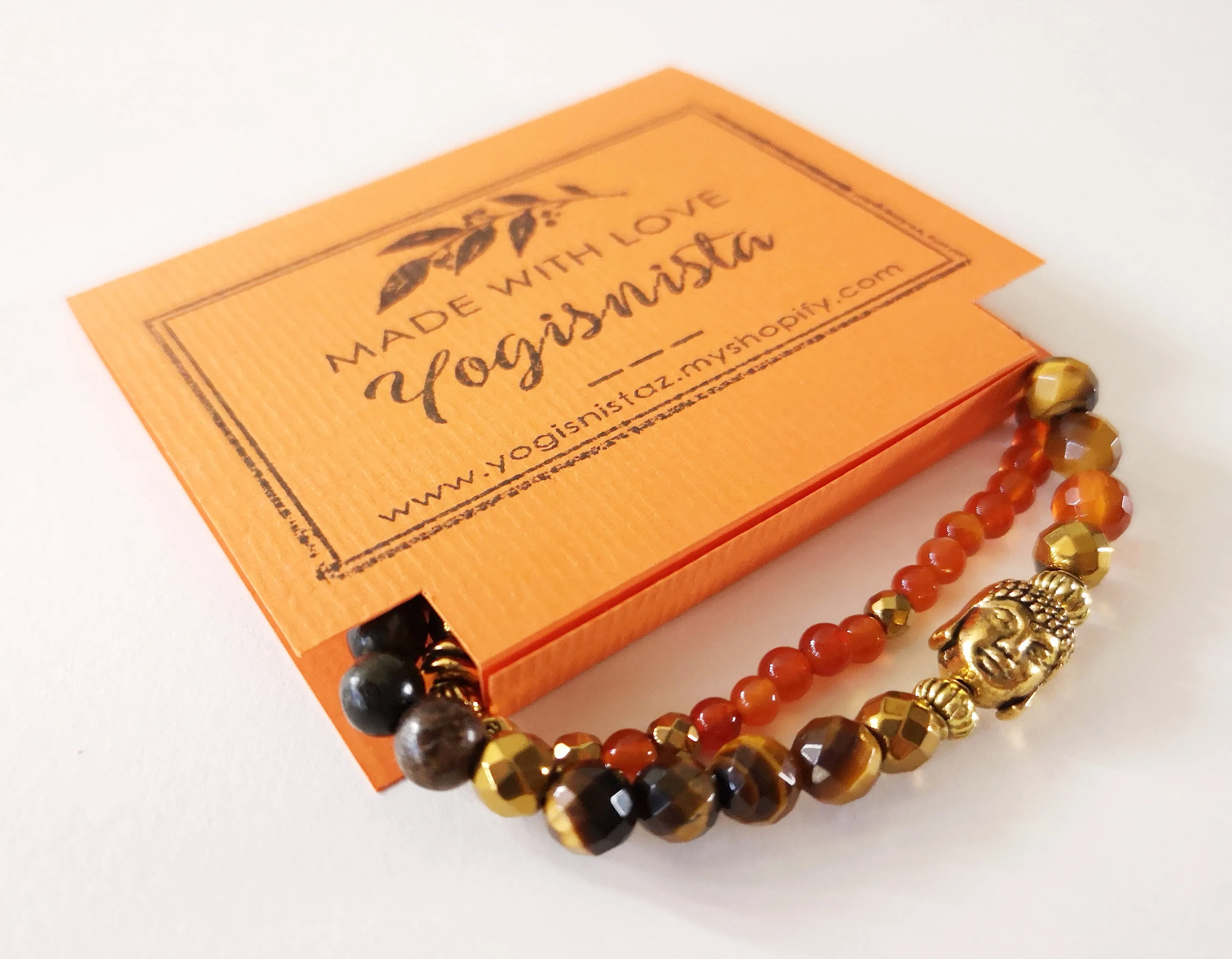 SALE - Bronzite, Carnelian Natural Stones Double Strand Bracelet