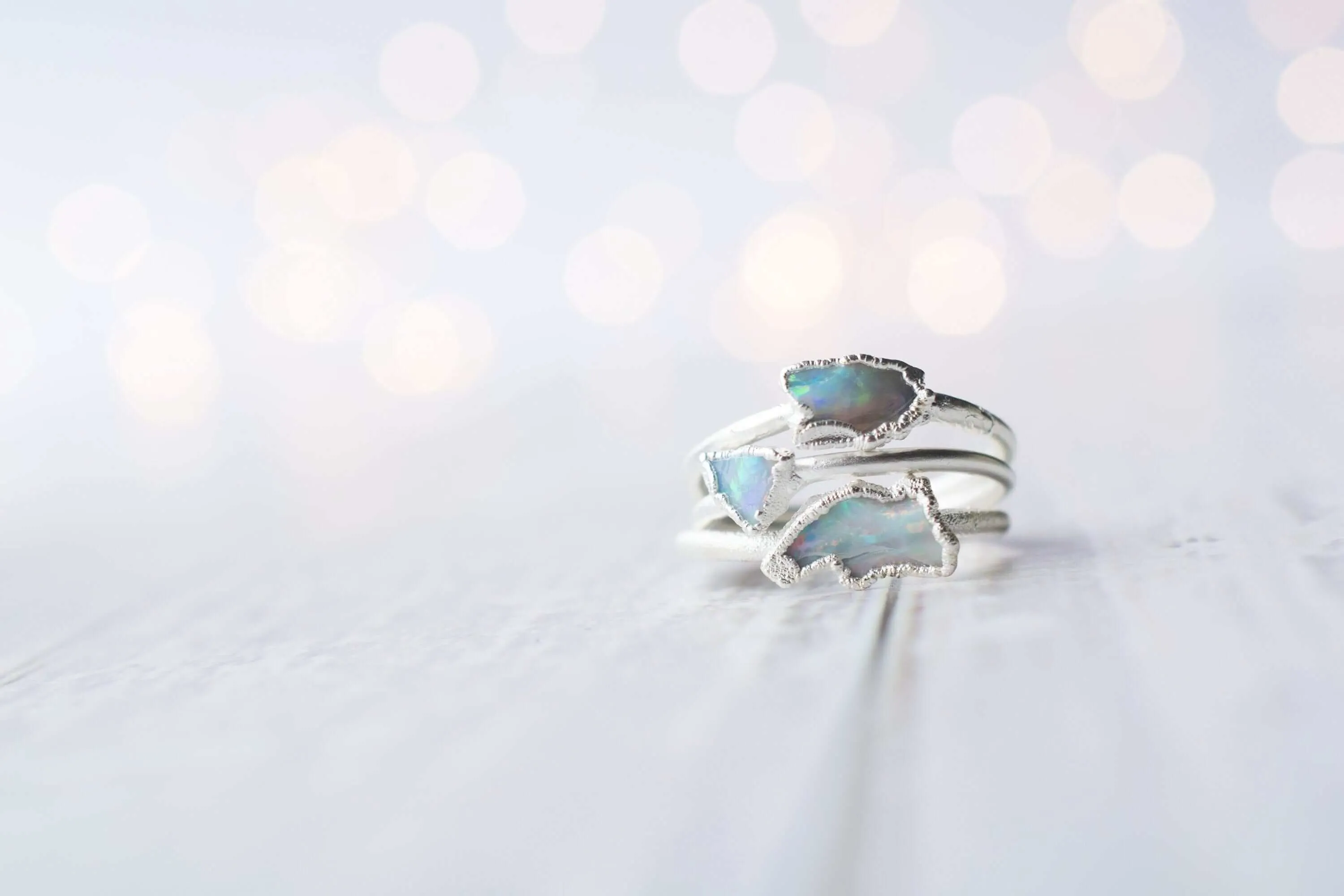 SALE Silver Opal ring | Raw opal ring