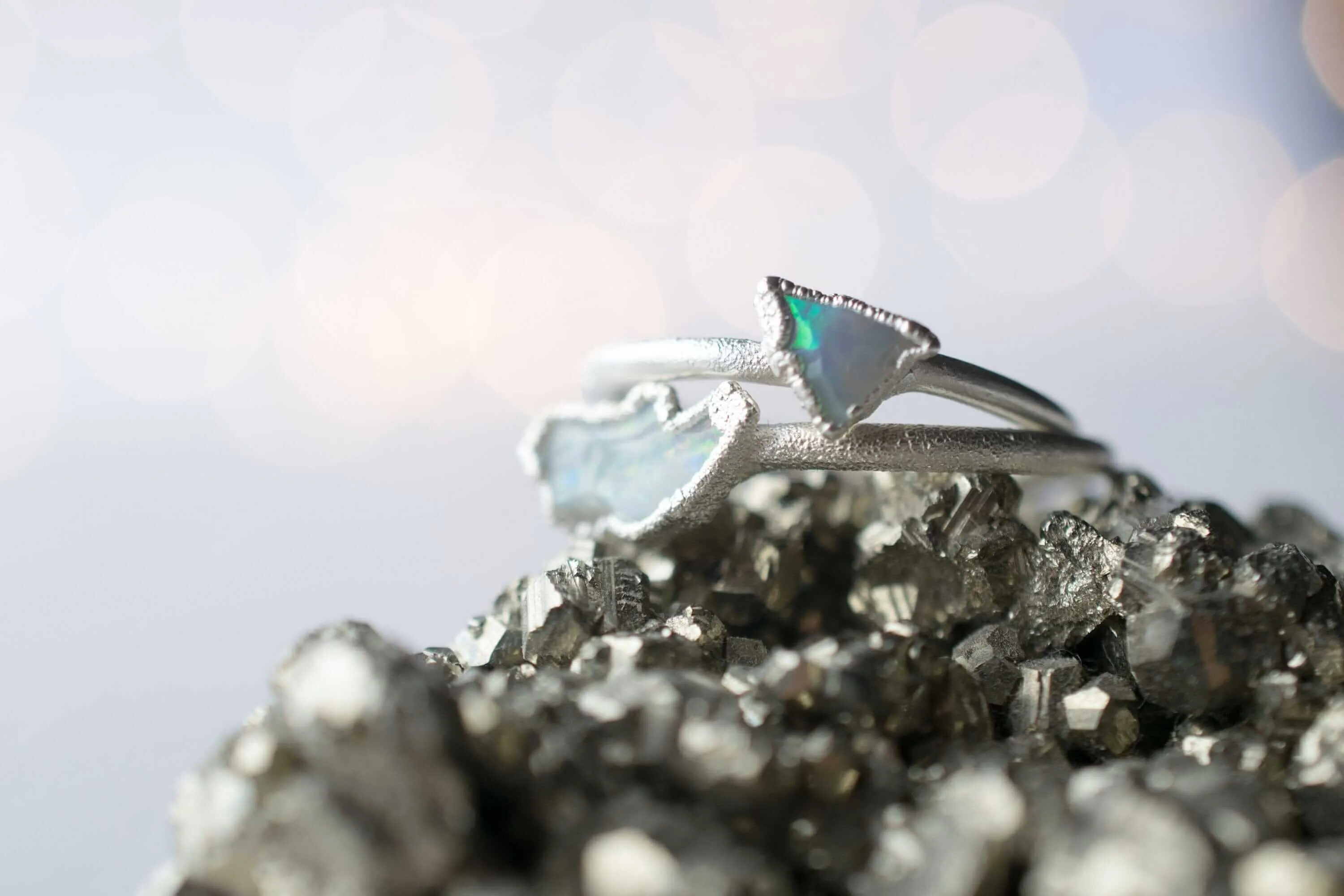 SALE Silver Opal ring | Raw opal ring