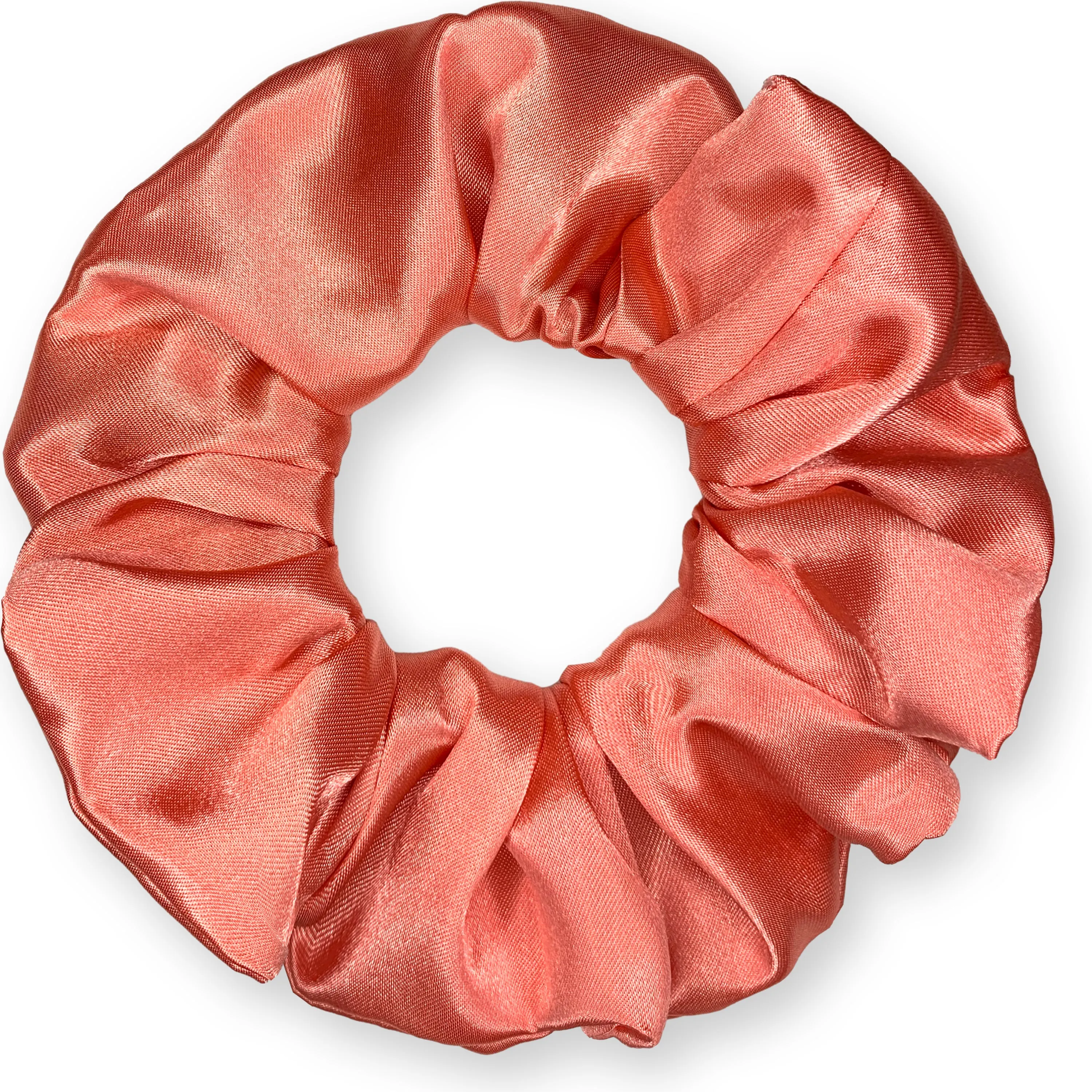 Scrunchies Premium Bridal Satin Available in 3 Sizes Made in the USA Coral