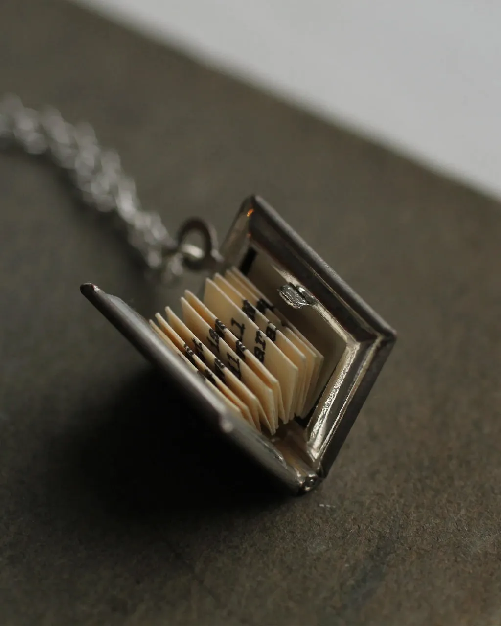 Silver Book Locket