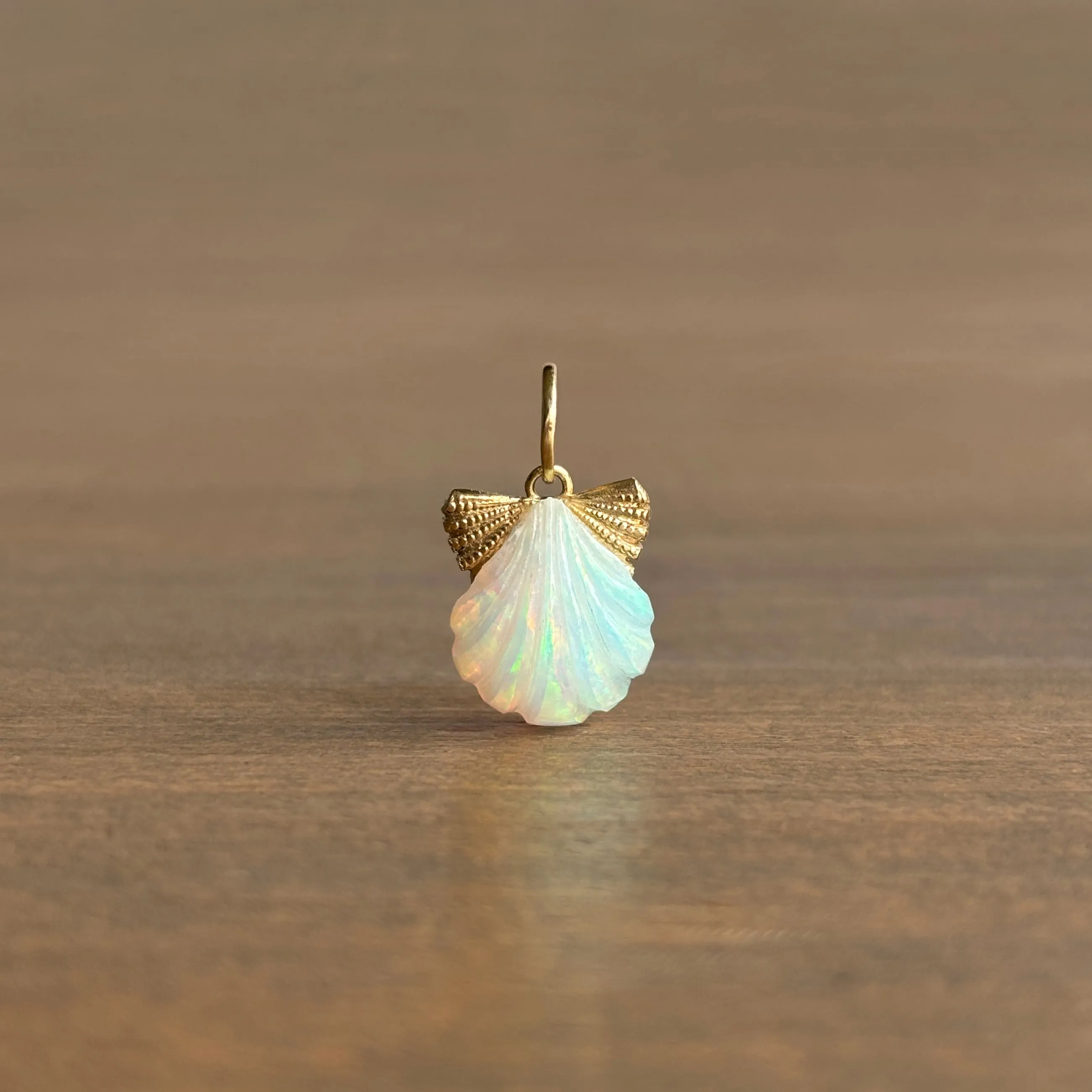 Small Ethiopian Opal Scallop Pendant