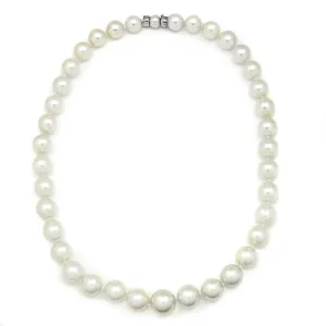 South Sea Pearl Graduated Necklace 10-14MM 18K White Gold 19"