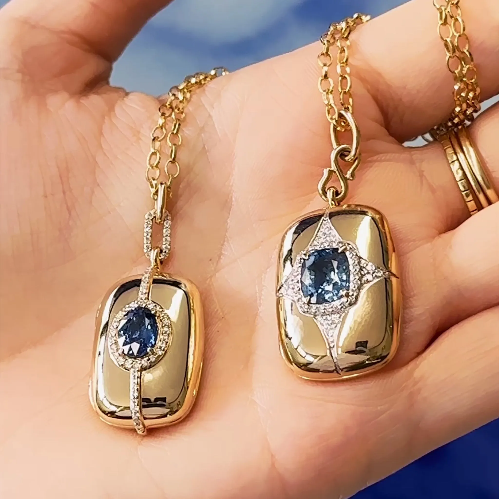 Special Edition Sapphire and Diamond Halo Locket