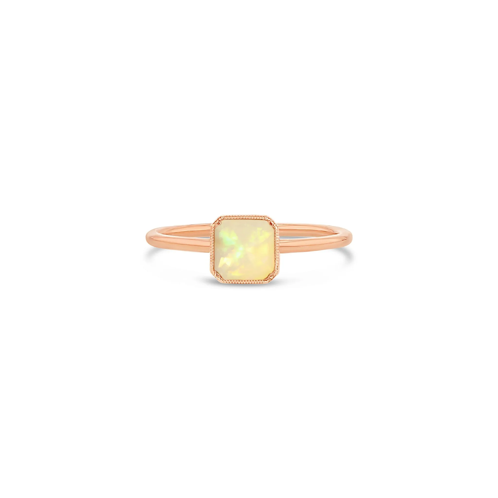 Square Bezel Opal Ring