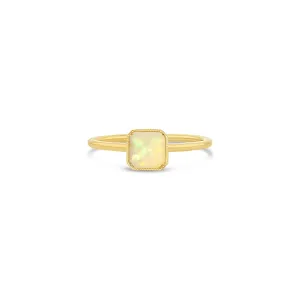 Square Bezel Opal Ring