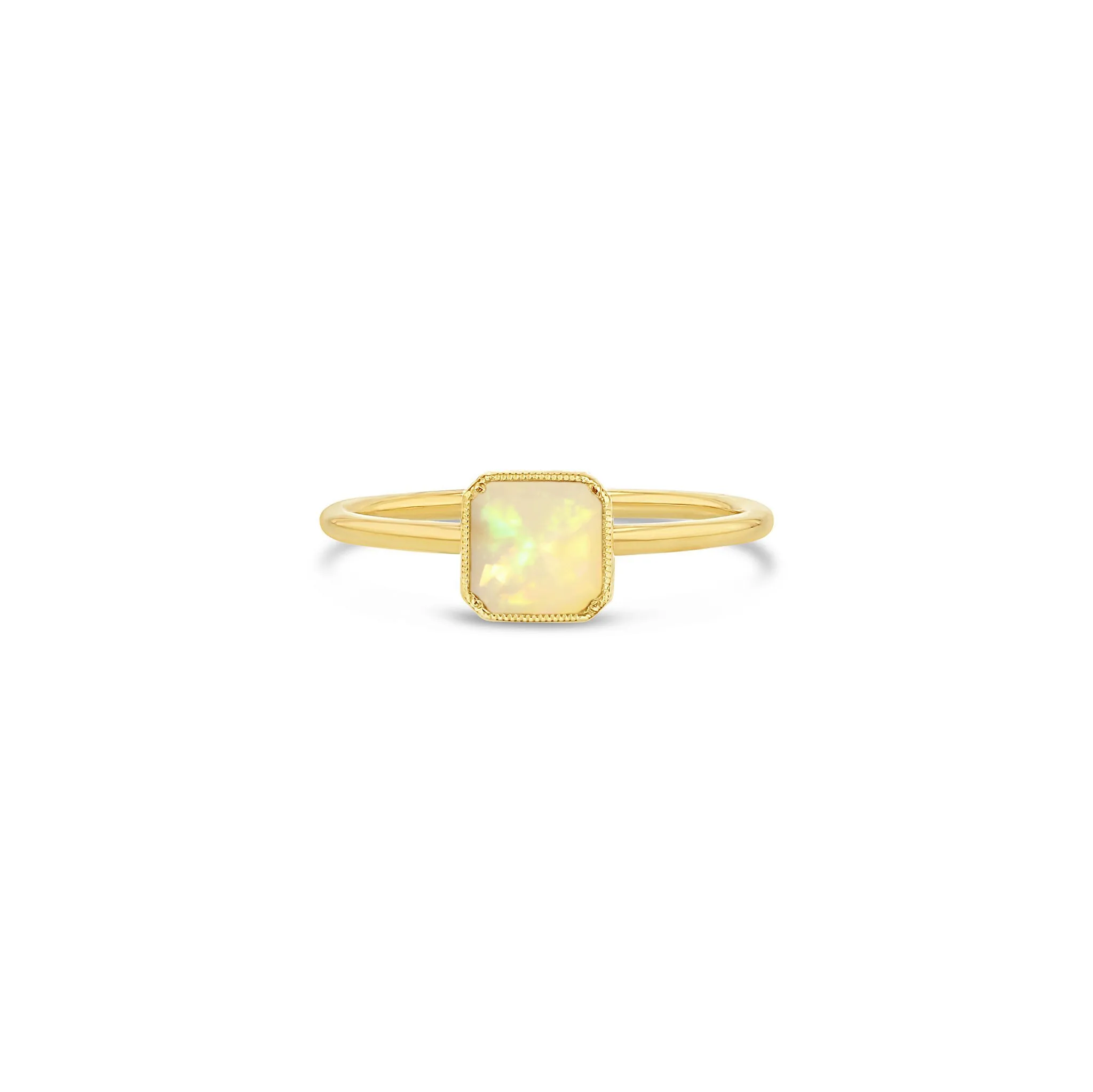 Square Bezel Opal Ring