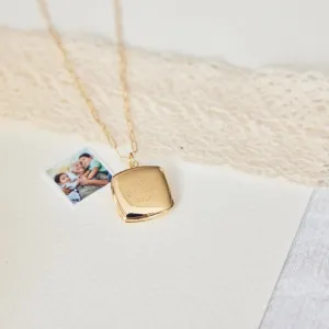 Square Personalized Locket Necklace