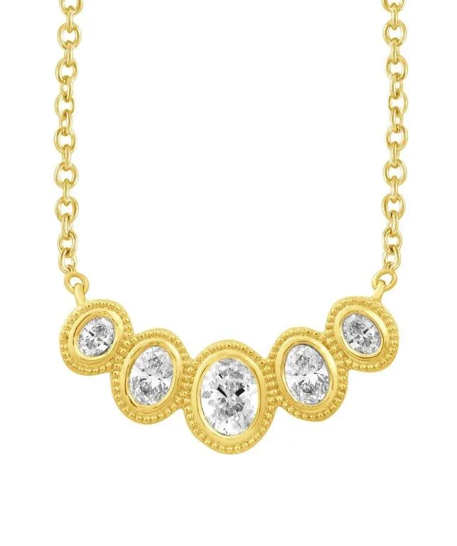 Stellar Oval Cut Diamond Bib Necklace