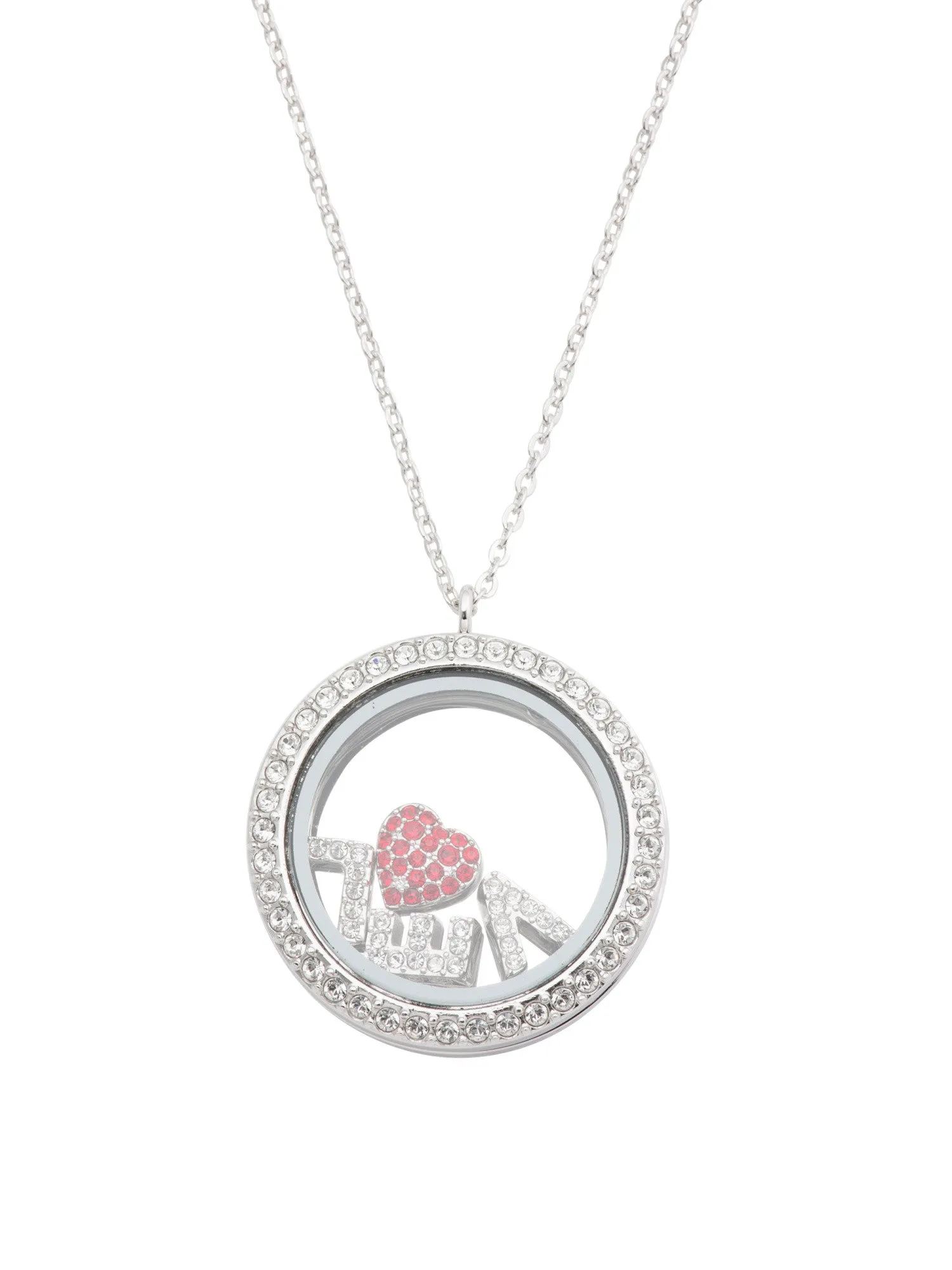 SWAROVSKI Made In Austria Treasure Crystal Pave Love Locket Necklace