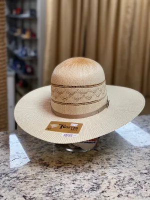 T71272 - Twister Bangora Straw Hat  - Open Crown