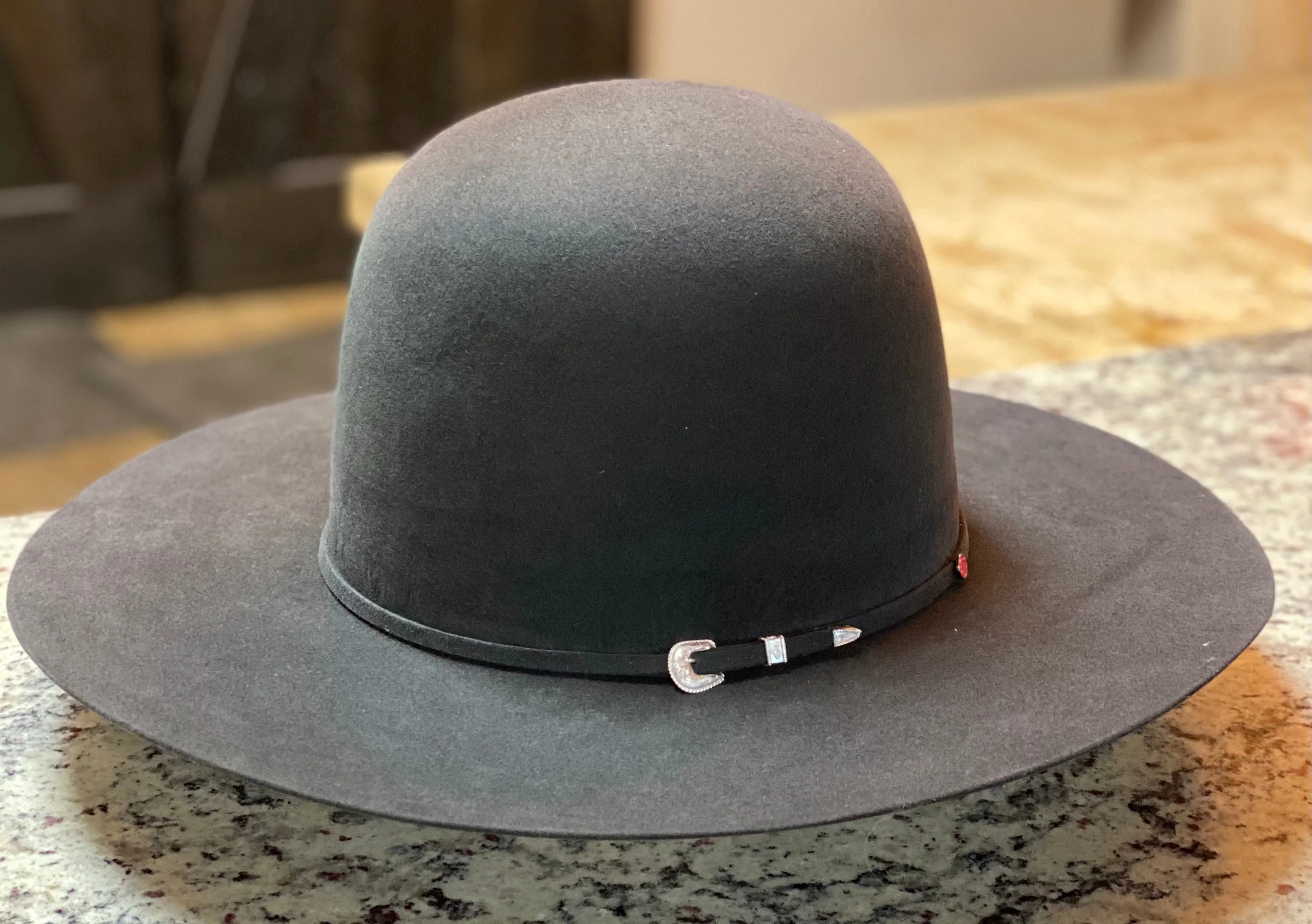 Tacchino - Open Crown Felt Hat - Charcoal