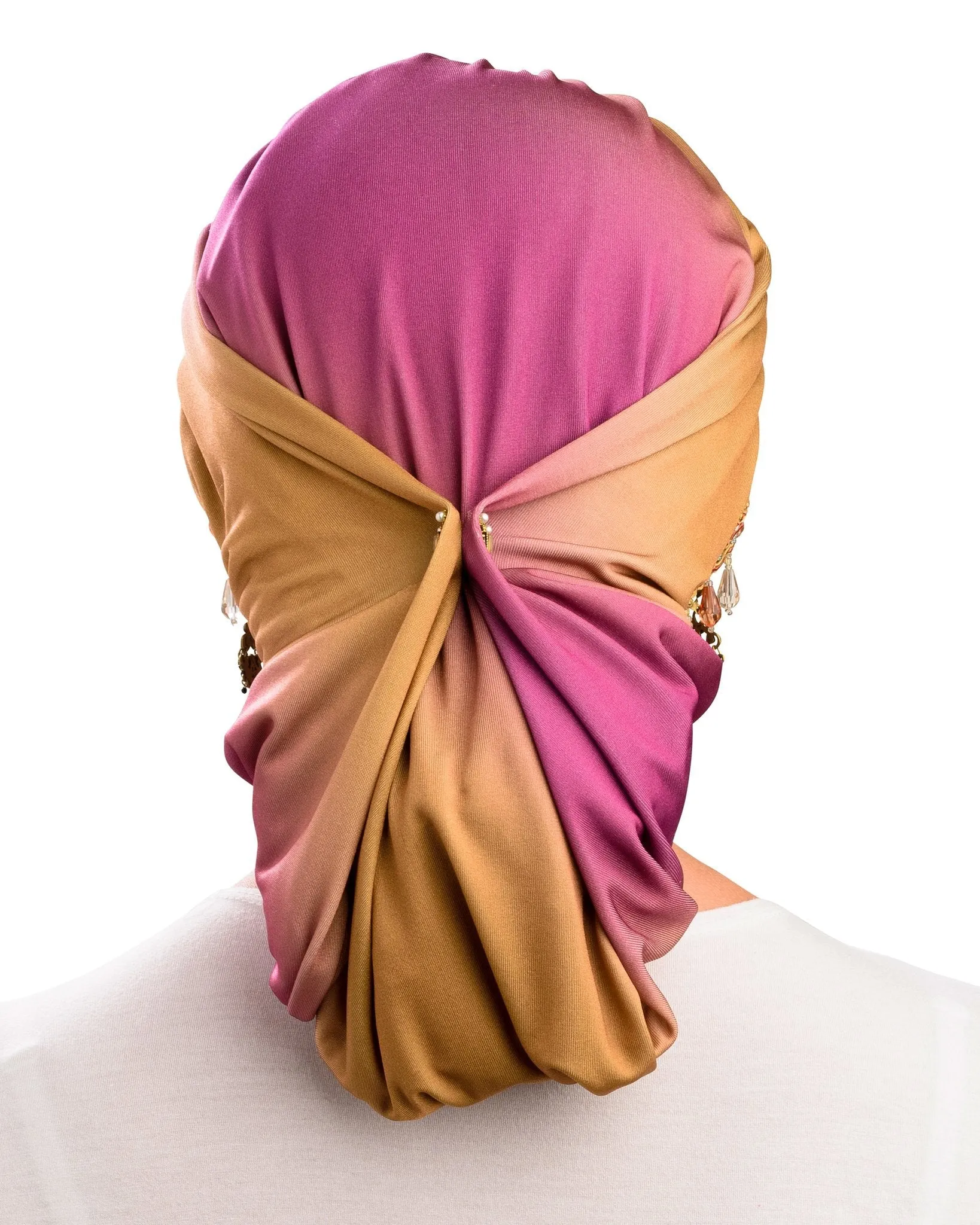 The Devorah Crown | Luxury Handmade Turban Crown Head Covering with Attachable Snap-on Trim (no wrapping required)