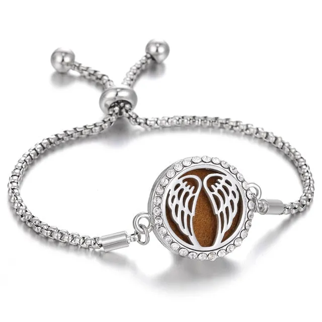 Tree of Life Aromatherapy Diffuser Locket Bracelet Charm Lucky Crystal Stainless Steel Women's Locket Bracelet