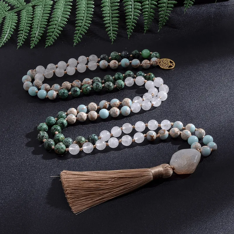 Tree Of Life Semi Precious Stones Mala Beads Set