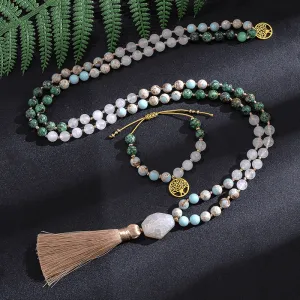 Tree Of Life Semi Precious Stones Mala Beads Set