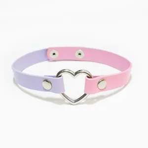 TWO-TONED HEART BONDAGE CHOKER