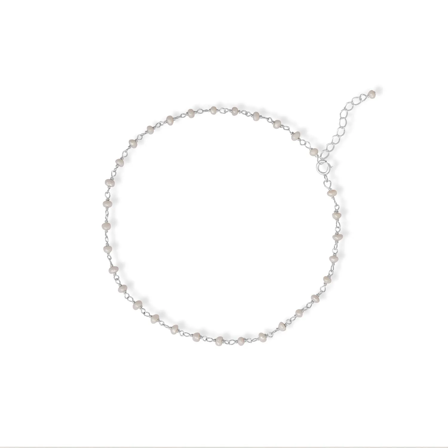 Very Pearl! 9.5"   1" Pearl Bead Anklet