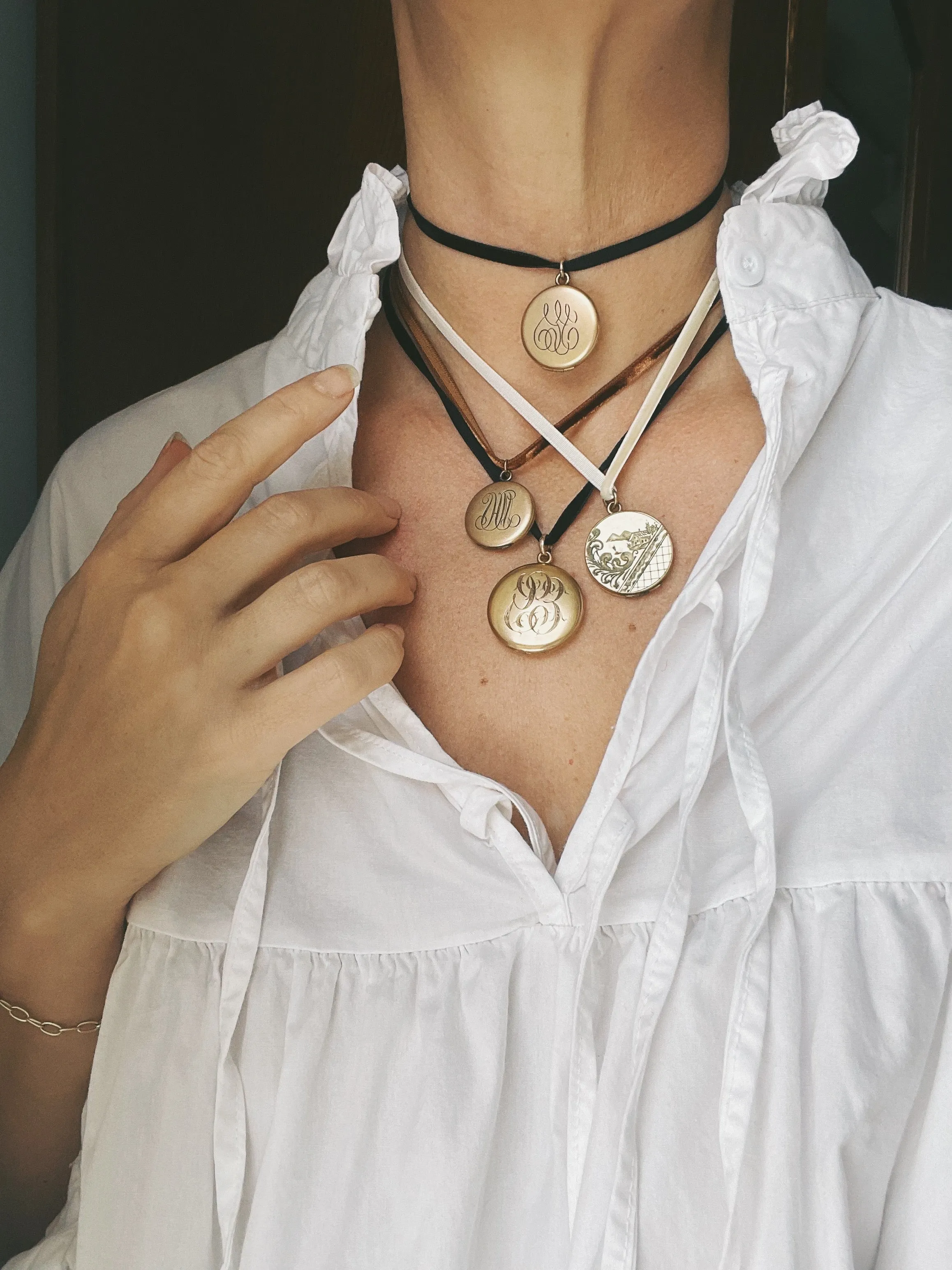 Victorian Monogram Locket Necklace