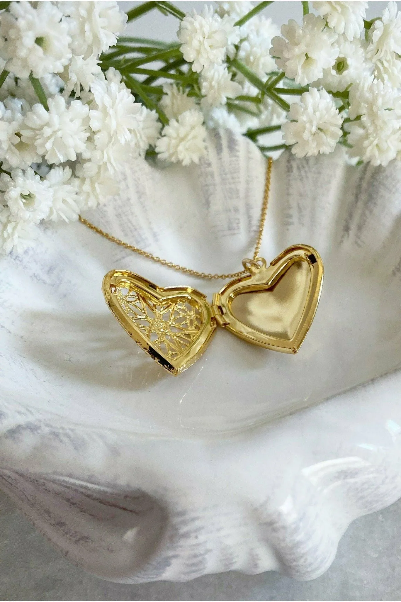 Wisteria London Florence Filigree Heart Locket