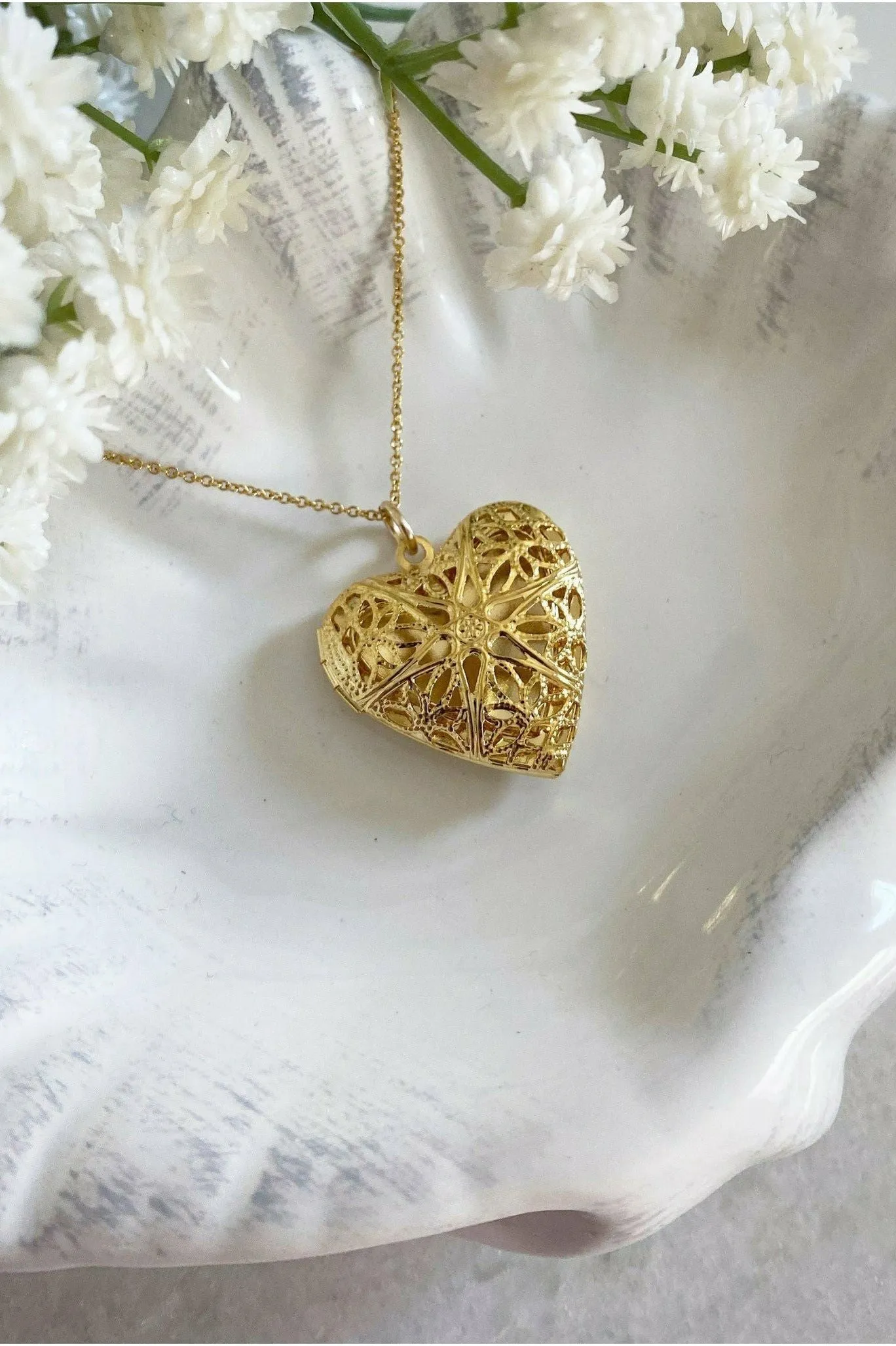 Wisteria London Florence Filigree Heart Locket