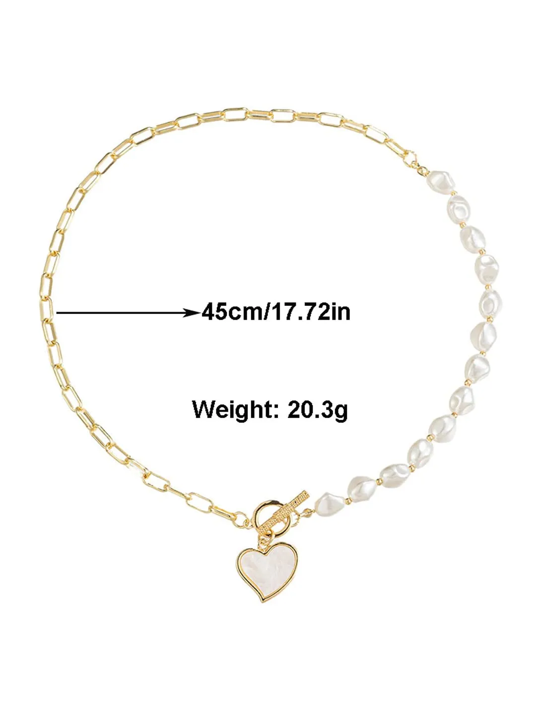 Yellow Chimes Necklace for Women and Girls Pearl Necklace for Women | Gold Plated Heart Charm Choker Necklace for Girls | Birthday Gift for girls and women Anniversary Gift for Wife