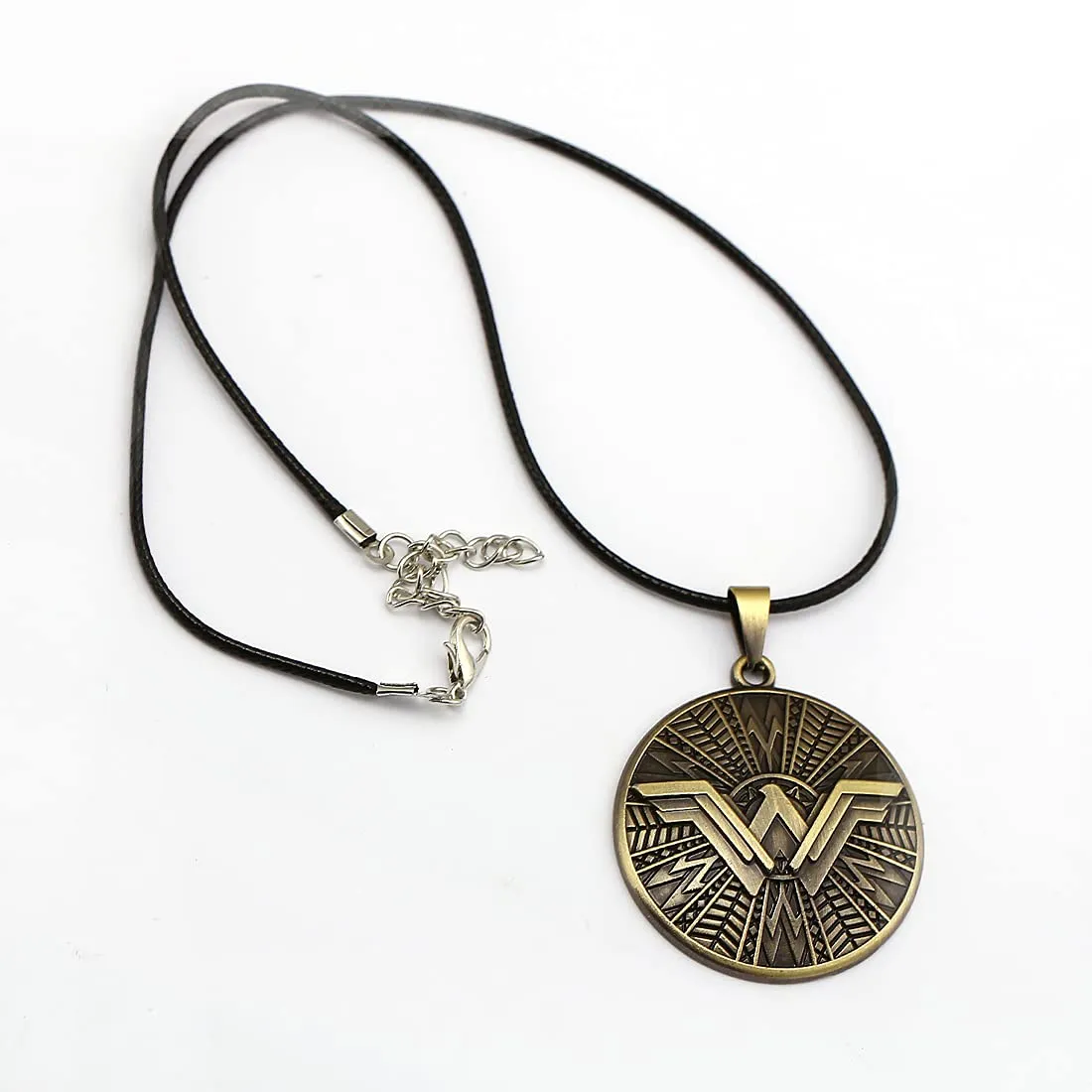 Yellow Chimes Pendant for Girls Wonder Woman Symbol Locket Rope Pendant Necklace for Women and Girls.