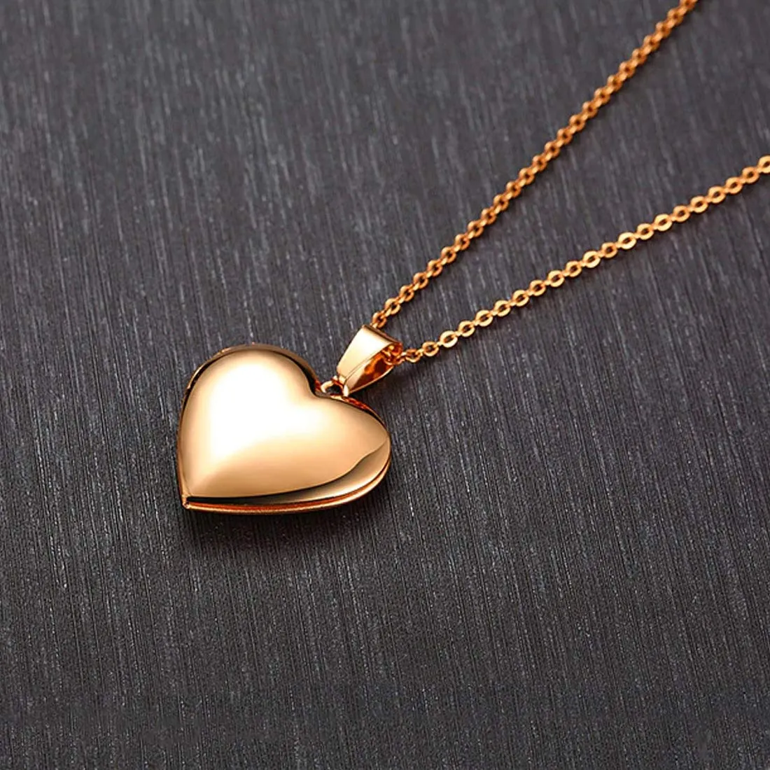 Yellow Chimes Pendant for Women Rose Gold Plated Openable Heart Photo Frame Locket Gift Jewelry Pendant Necklace for Men and Women.