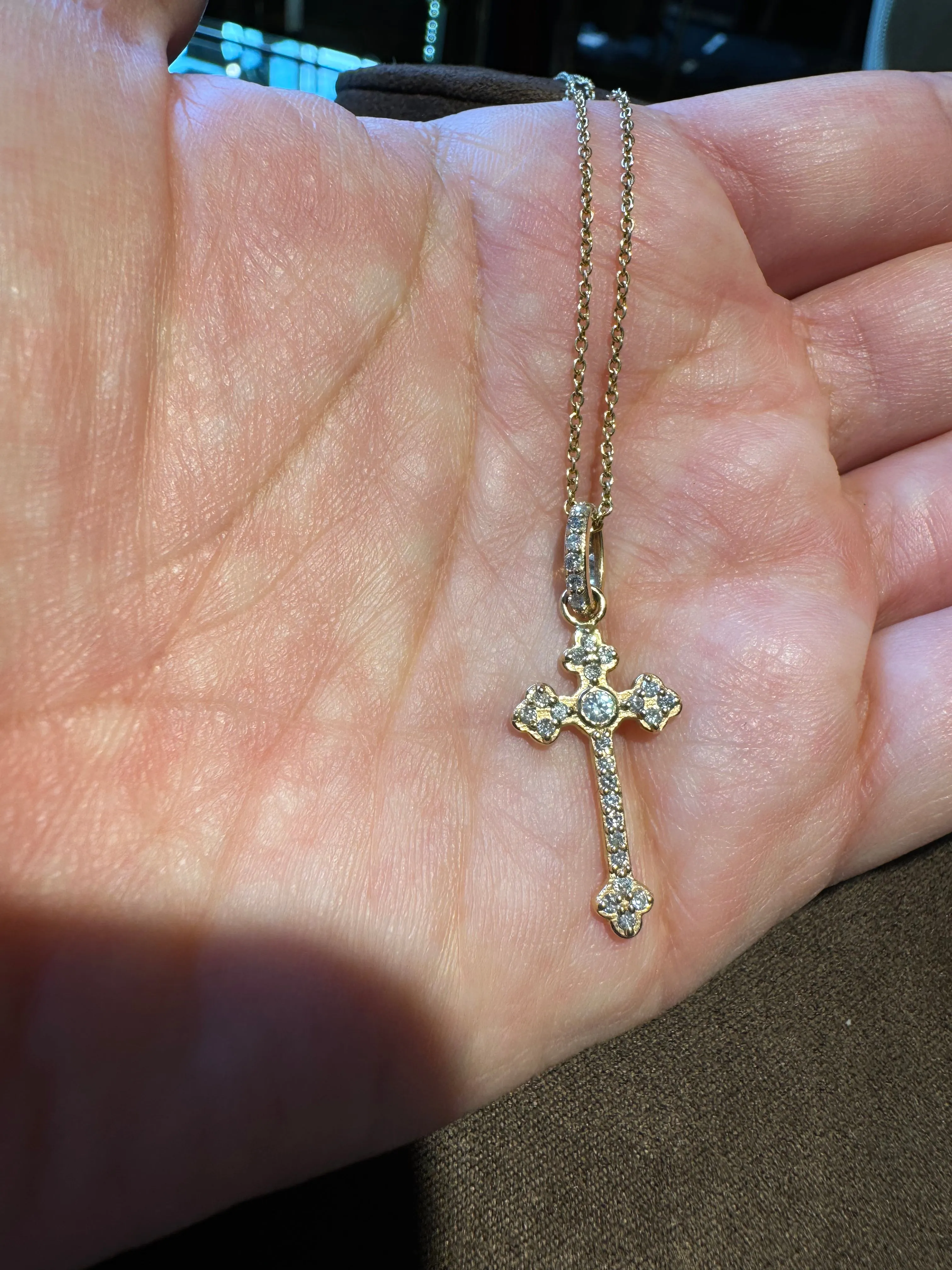 Yellow Gold Diamond Cross