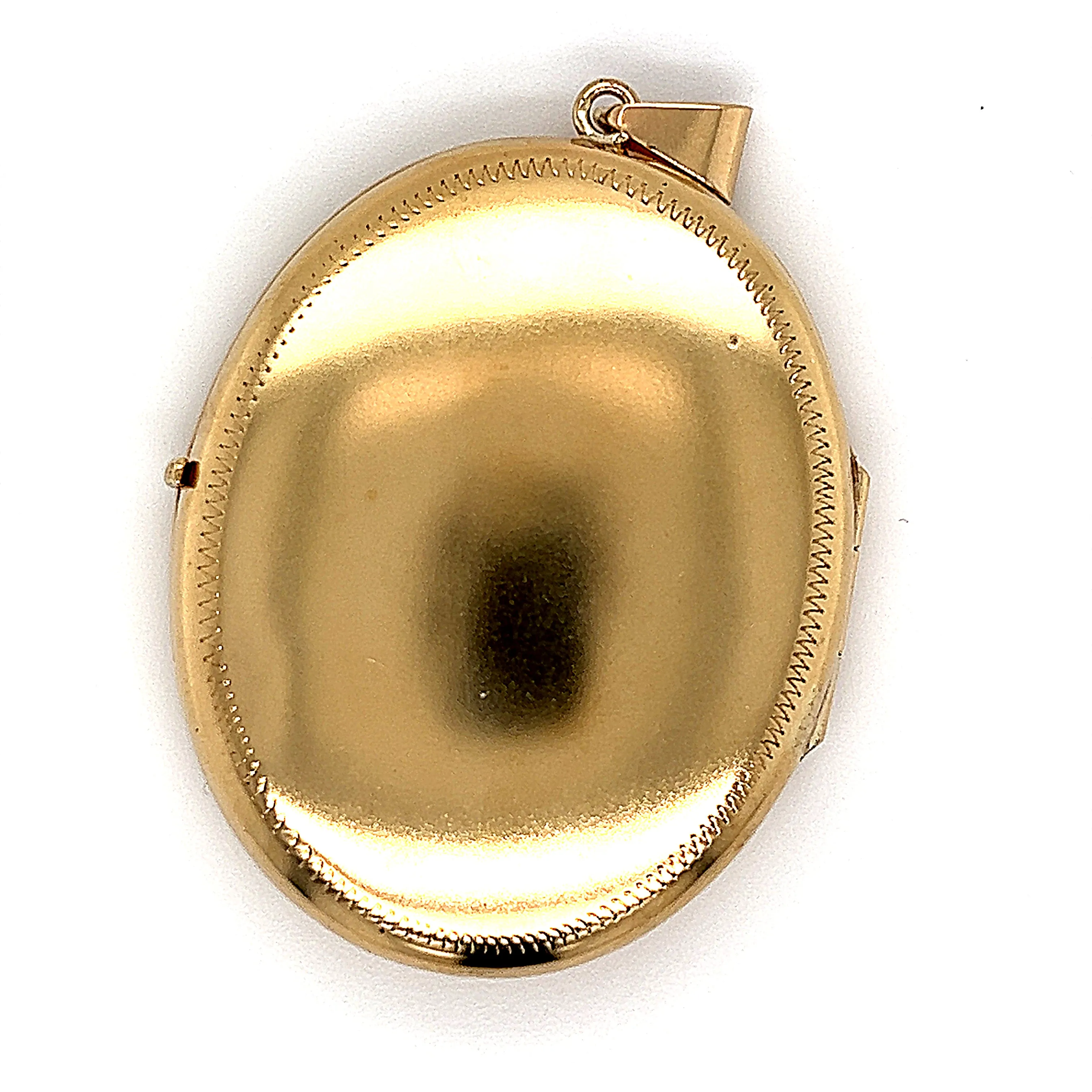 Yellow Gold Locket Pendant with Hand Engraved Front